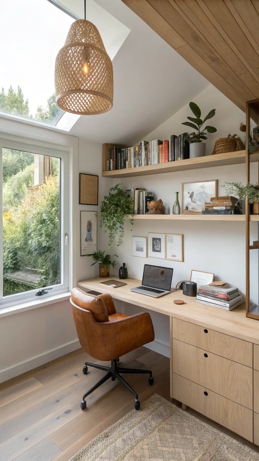 Bird's eye view of a light-filled 10x12ft home office nook...