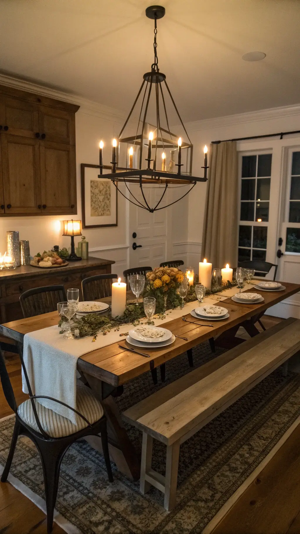 Dramatic candlelit 14x16ft dining space...