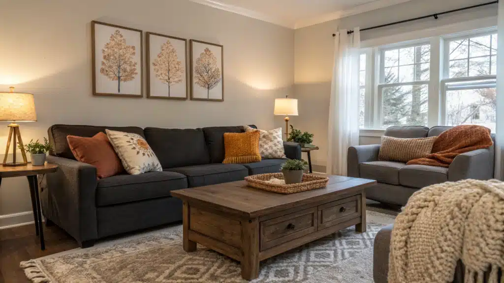 charcoal couch living room