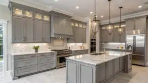 gray kitchen cabinets