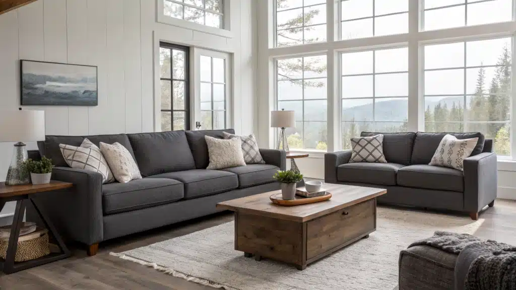grey couch living room