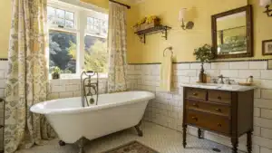 vintage yellow bathroom
